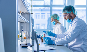 Químicos realizando avaliação de toxicologia em produtos quimicos baseado em fds (fispq)