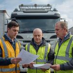 Motorista conferindo documentos no transporte de produtos perigosos