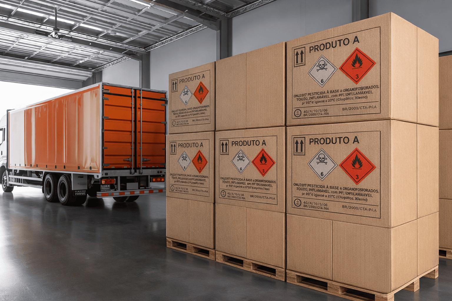 Rótulo de risco para caixa de produtos perigosos