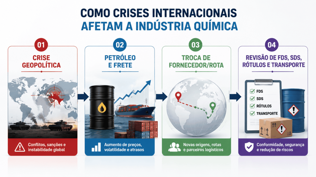 Como crises internacionais, como a guerra no Oriente Médio, impactam o setor químico